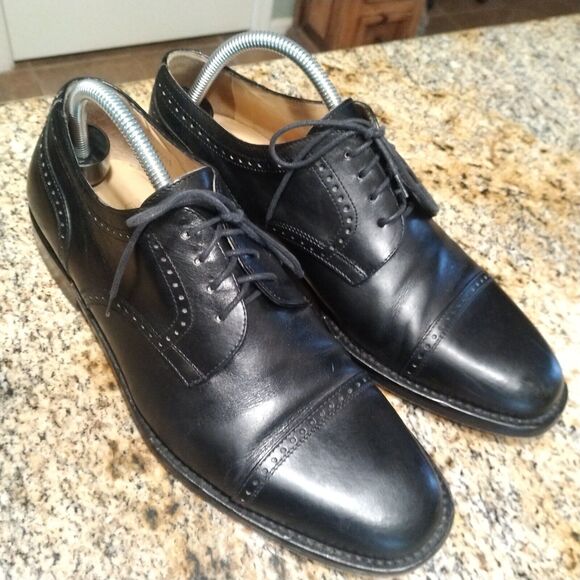 Bruno Magli Men's Vintage Talbot Black Cap Toe Lace Up Dress Shoes Size 10M - Picture 2 of 10